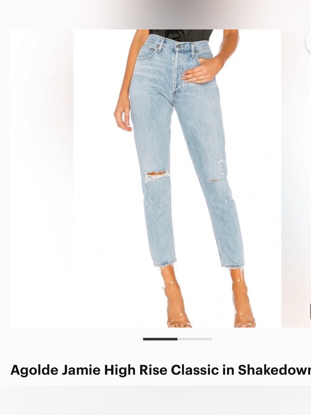 Agolde Jamie High Rise Classic Ripped Slim Straight Jeans MADE IN USA SIZE 26
